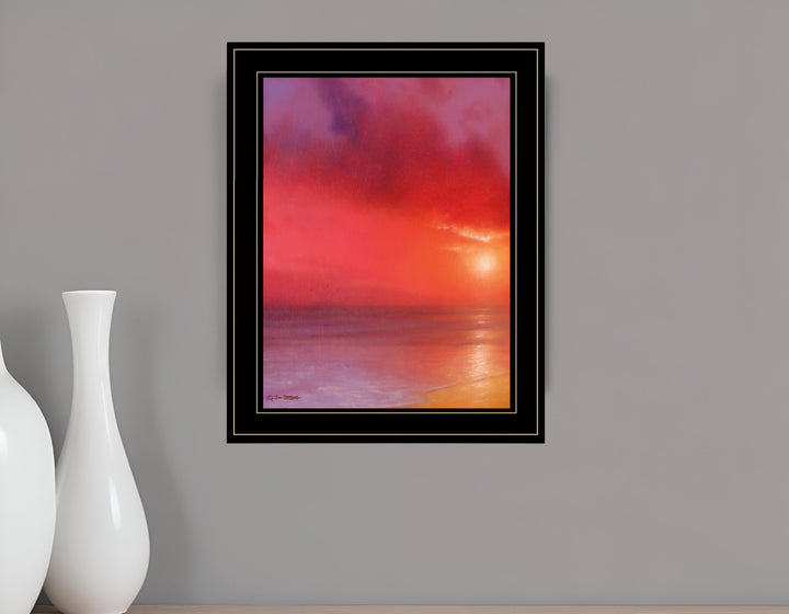 Sunset in Red 1 White Framed Print Wall Art