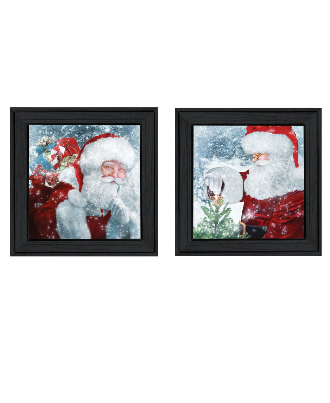 Set Of Two Santas Blessings 1 White Framed Print Wall Art