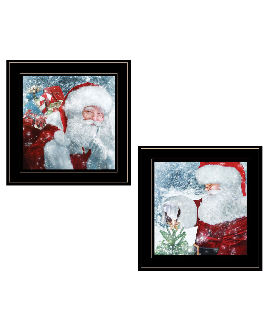 Set Of Two Santas Blessings 1 White Framed Print Wall Art