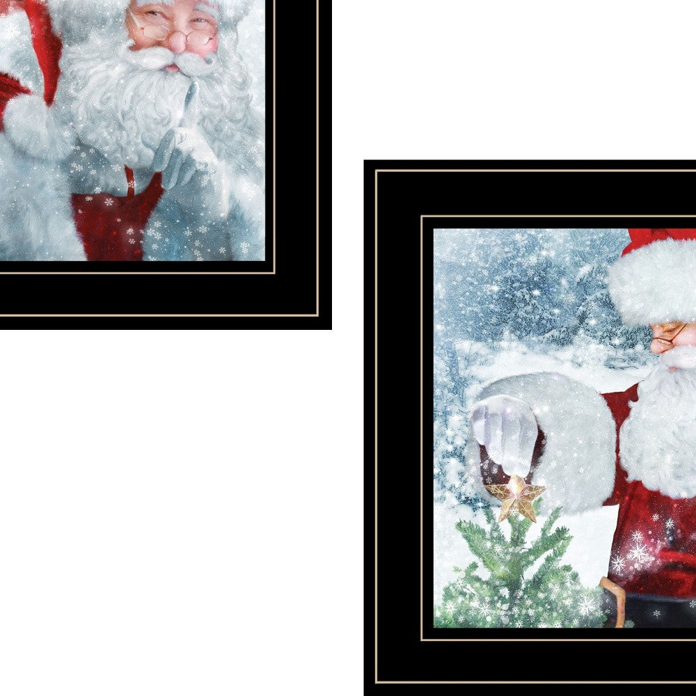 Set Of Two Santas Blessings 1 White Framed Print Wall Art