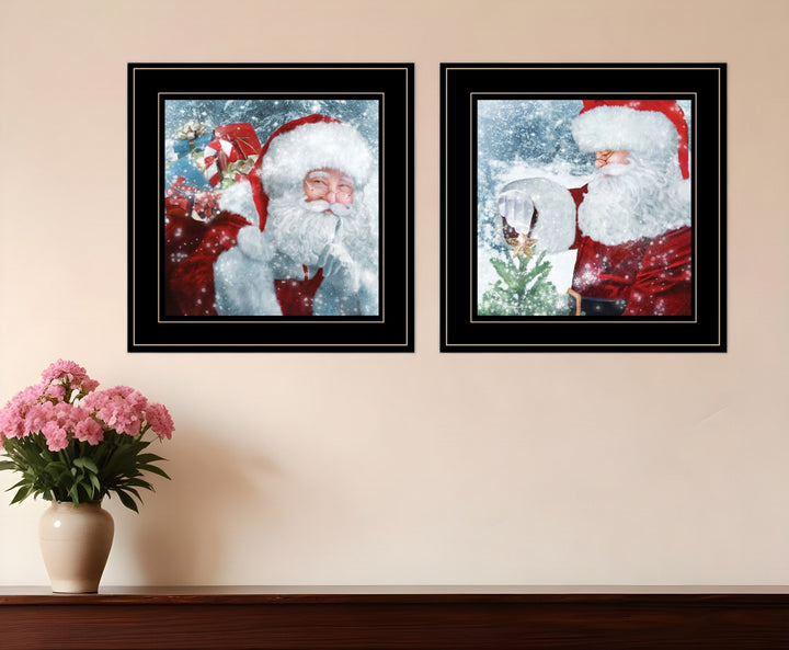 Set Of Two Santas Blessings 1 White Framed Print Wall Art