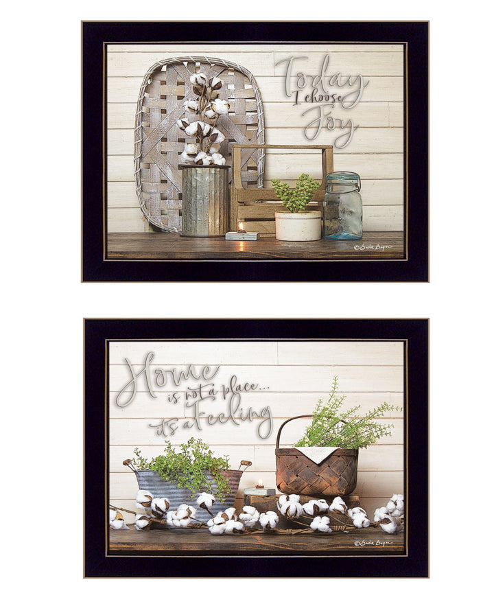 Set Of Two Choose Joy Black Framed Print Wall Art