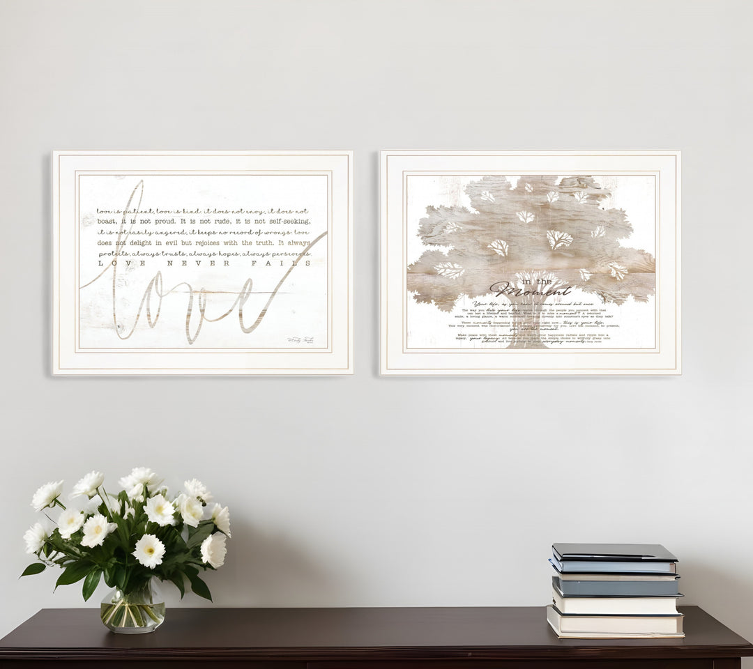 Set Of Two Love In the Moment White Framed Print Wall Art