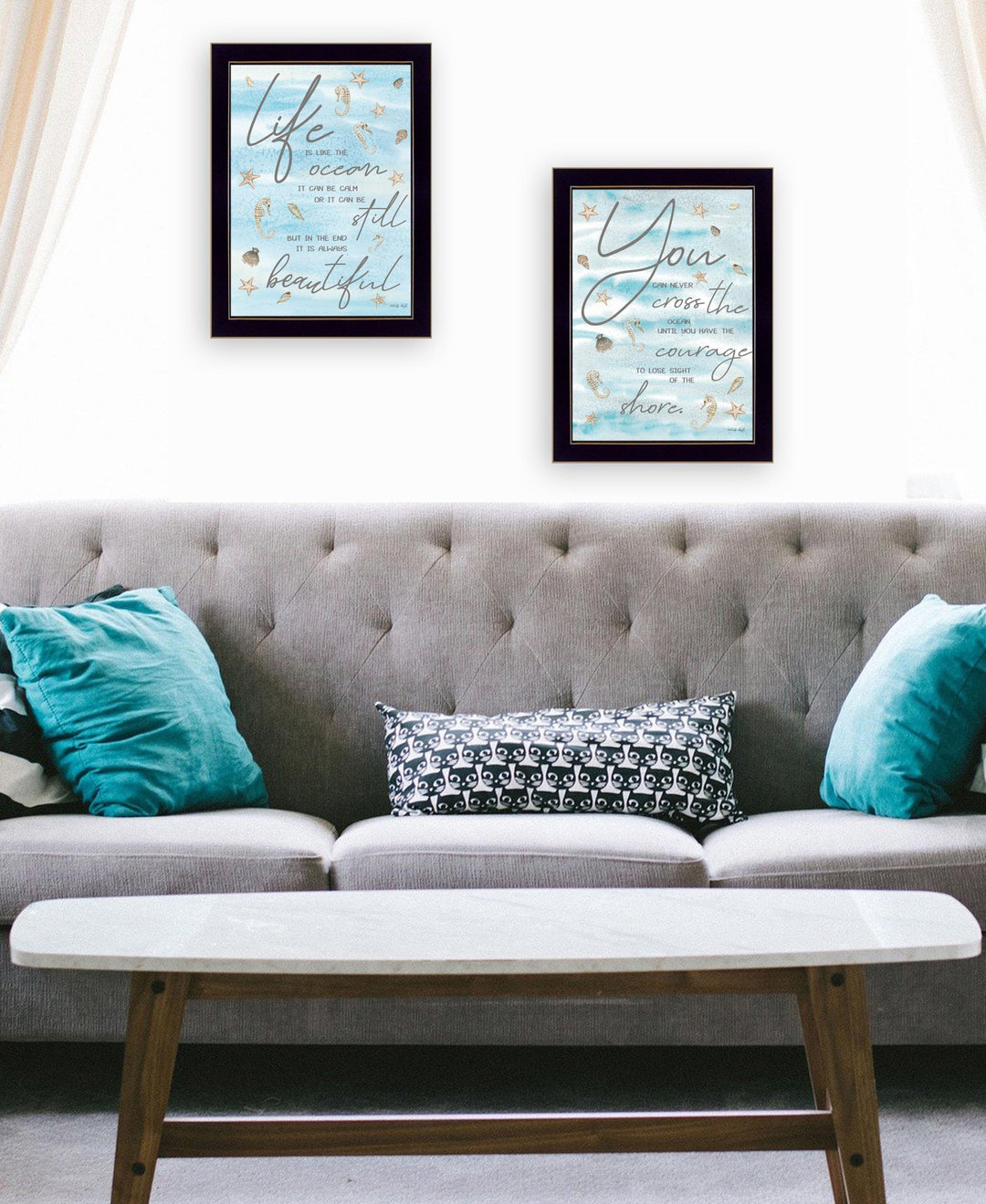 Set Of Two Life Is White Framed Print Wall Art