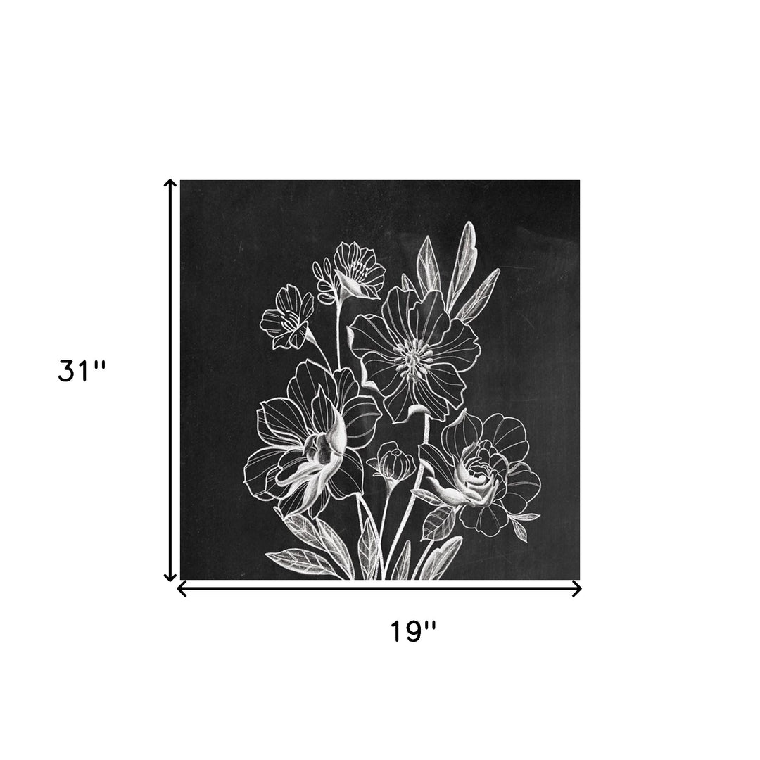 Set Of Two Black and White Flowers in Bloom White Framed Print Wall Art