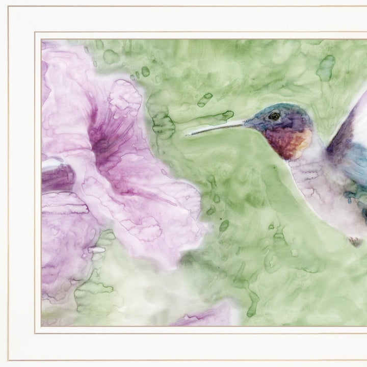 Set Of Two Humming Bird 1 and 2 White Framed Print Wall Art