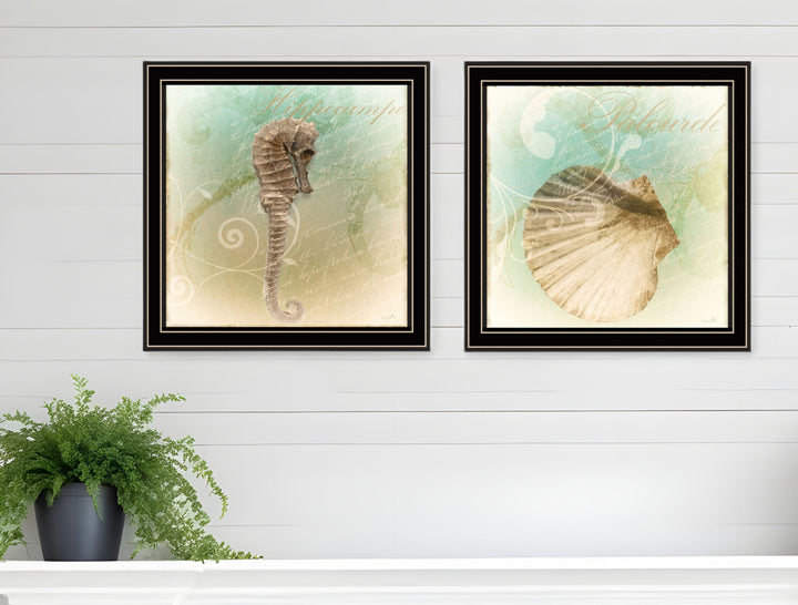 Set Of Two The Sea III and Sea IV 1 Black Framed Print Wall Art