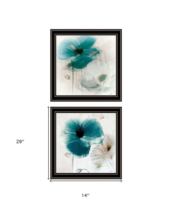 Set Of Two Poppy 1 Black Framed Print Wall Art