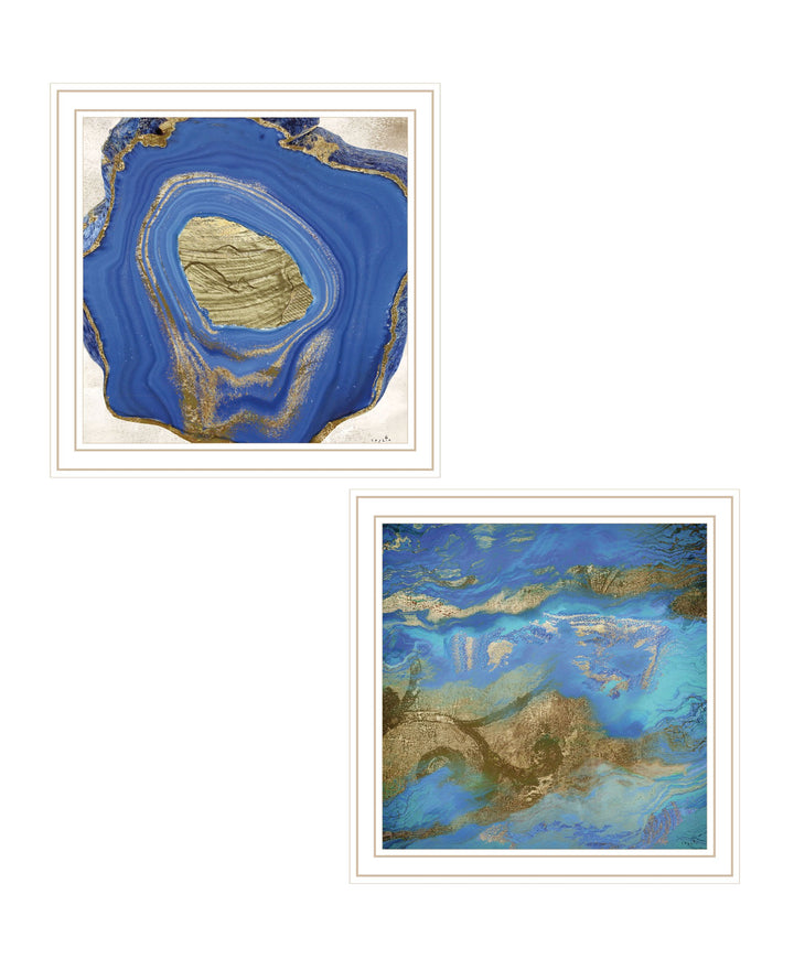 Set Of Two Perisse Cobalt 2 White Framed Print Wall Art