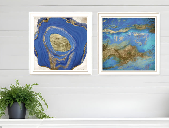 Set Of Two Perisse Cobalt 2 White Framed Print Wall Art