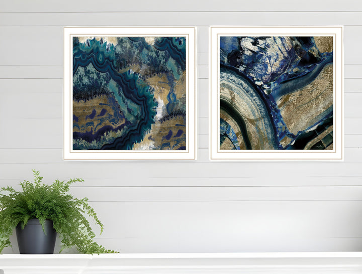 Set Of Two Geode Reef Pleasure 1 White Framed Print Wall Art