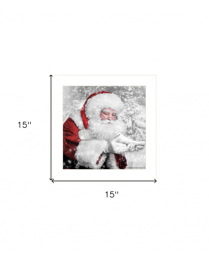 Santas Little Friends 2 White Framed Print Wall Art