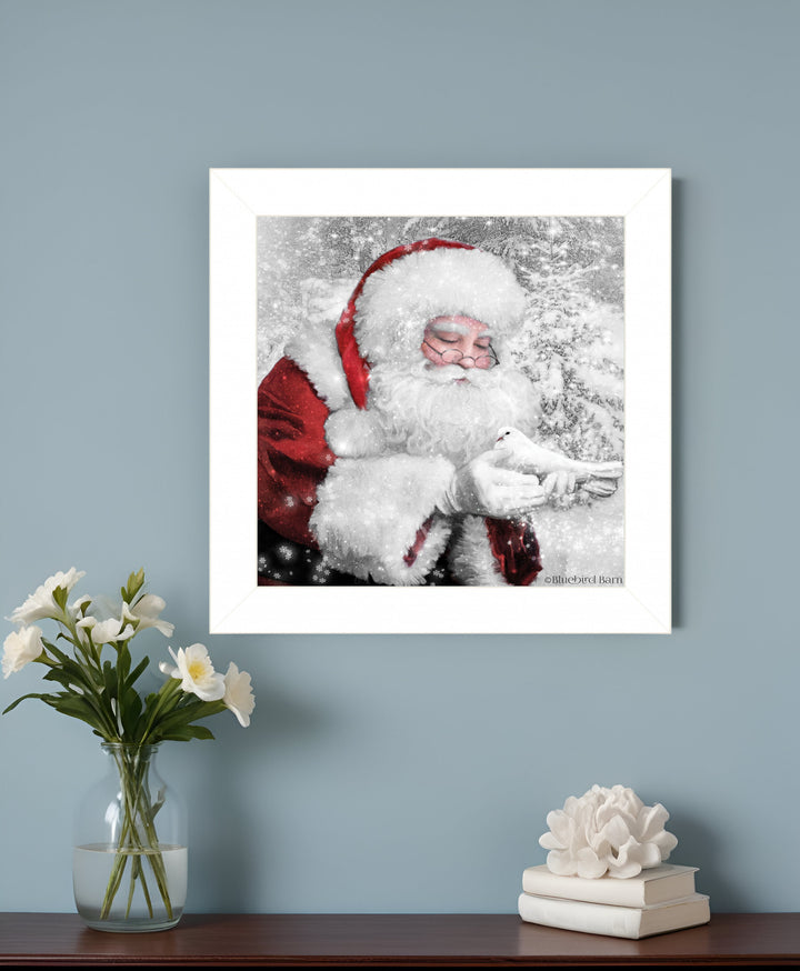 Santas Little Friends 2 White Framed Print Wall Art