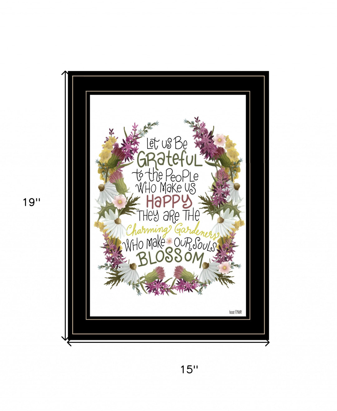 Charming Garden 1 Black Framed Print Wall Art