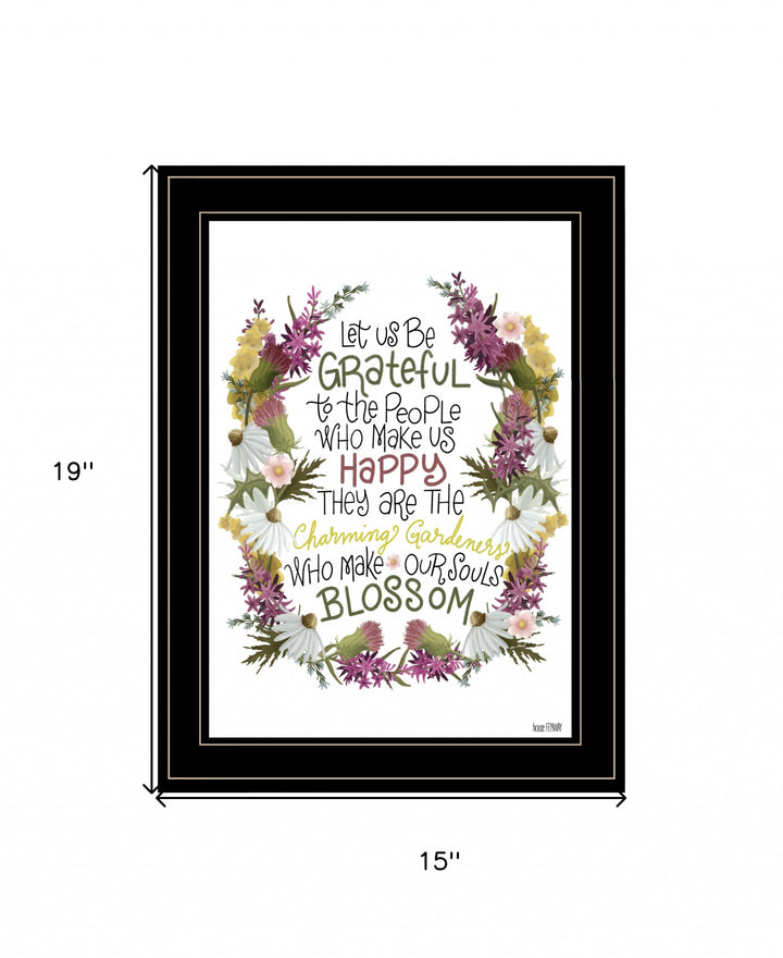 Charming Garden 1 Black Framed Print Wall Art