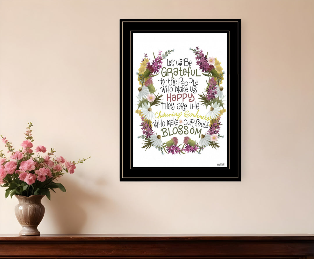 Charming Garden 1 Black Framed Print Wall Art