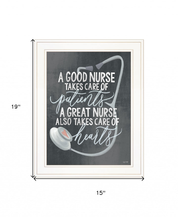 A Nurses Heart 1 White Framed Print Wall Art