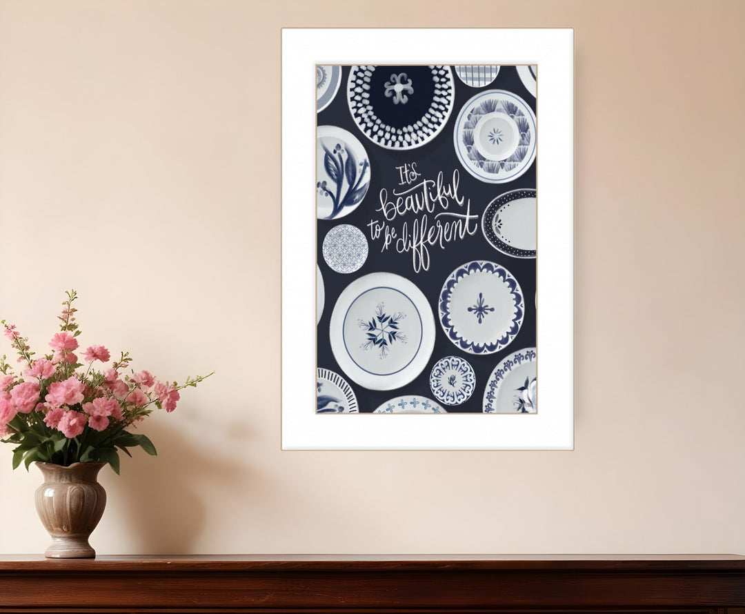 Its Beautiful to Be Different 1 White Framed Print Wall Art