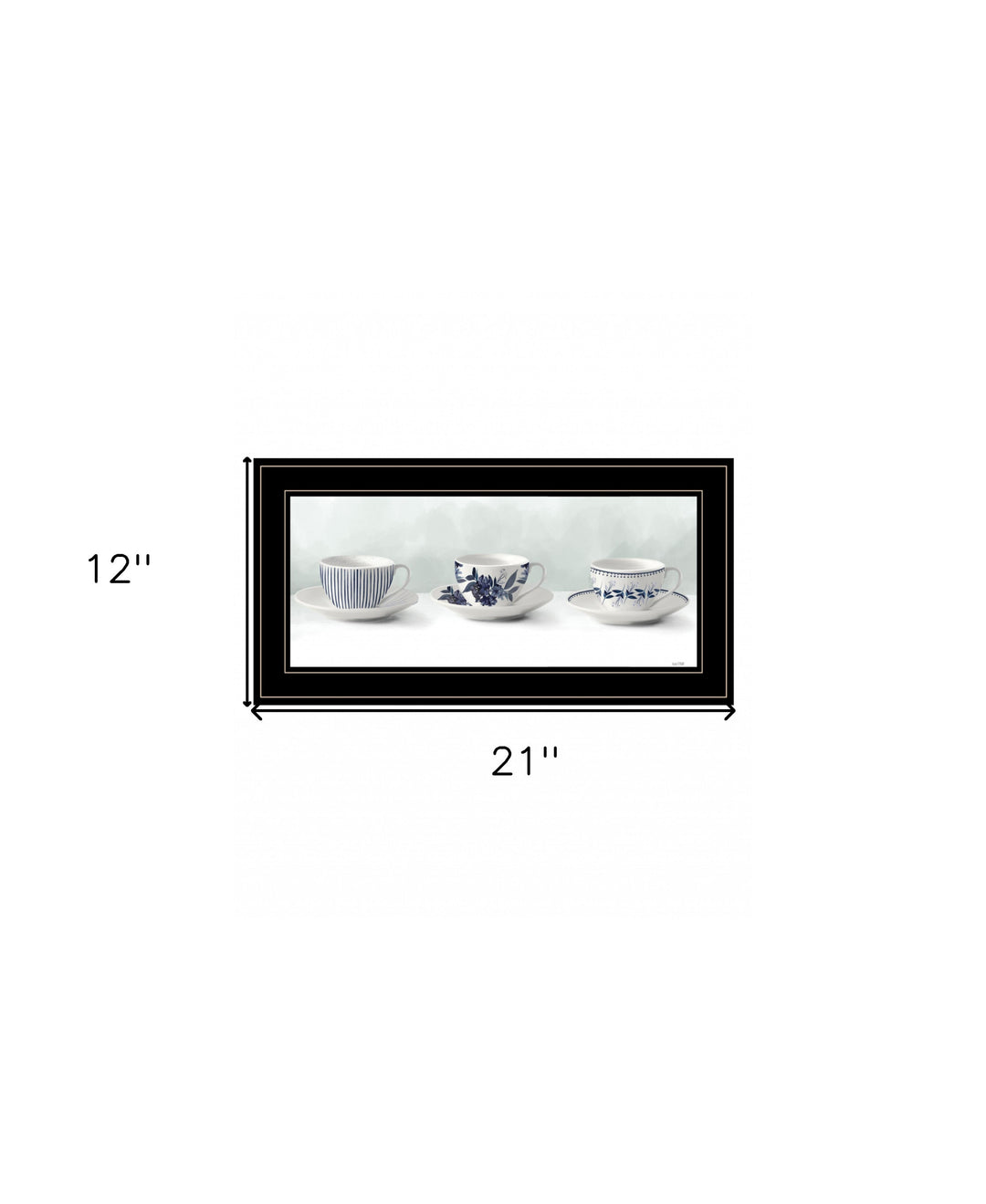 Cups and Saucers 1 White Framed Print Wall Art