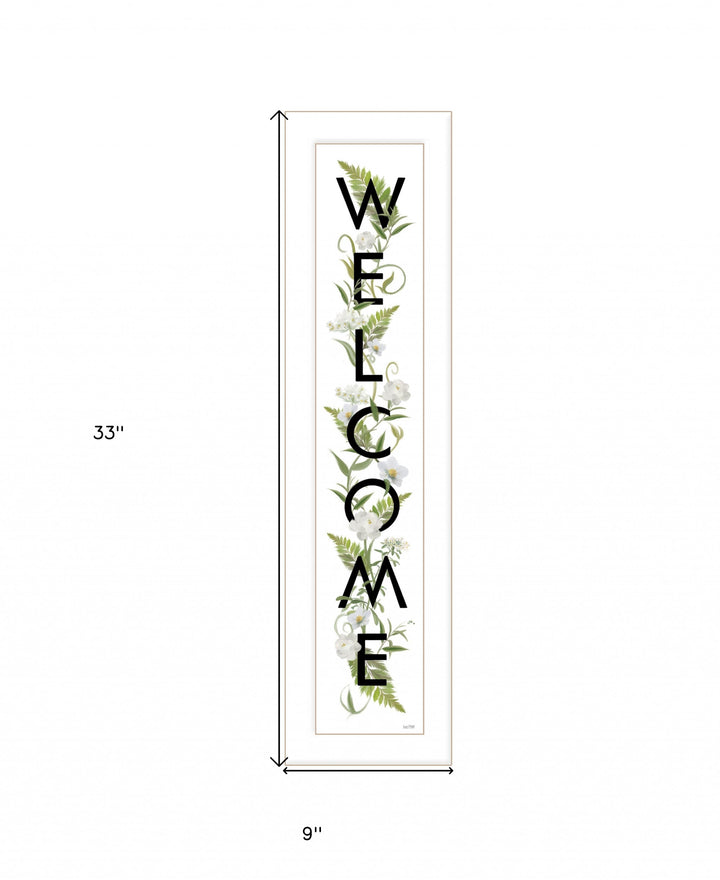 Welcome Sign II 1 White Framed Print Wall Art