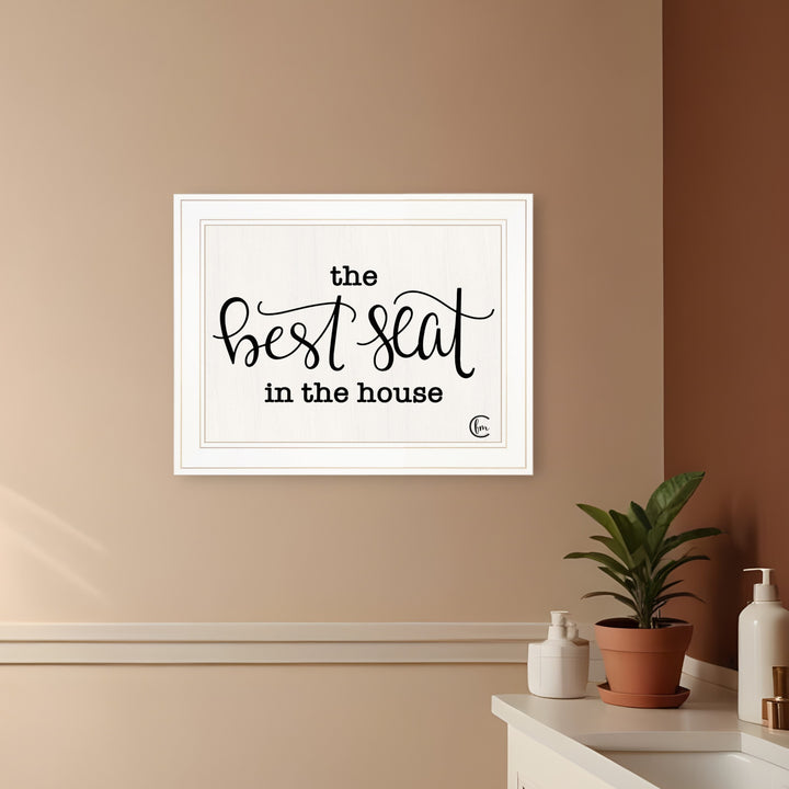 The Best Seat in the House 1 White Framed Print Bathroom Wall Art