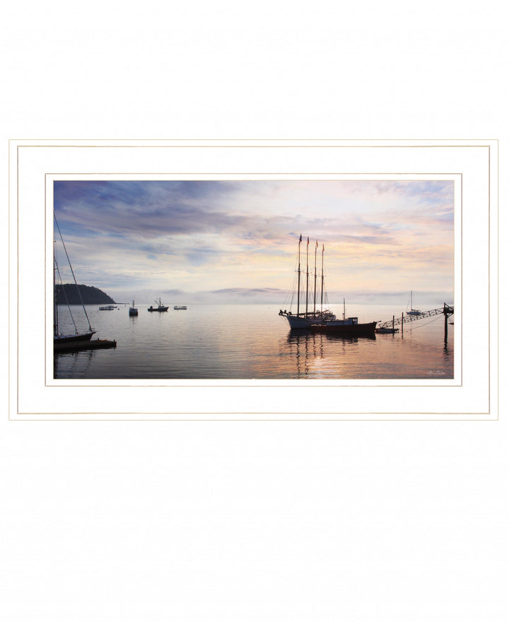 BAR HARBOR SILHOUETTES 1 White Framed Print Wall Art