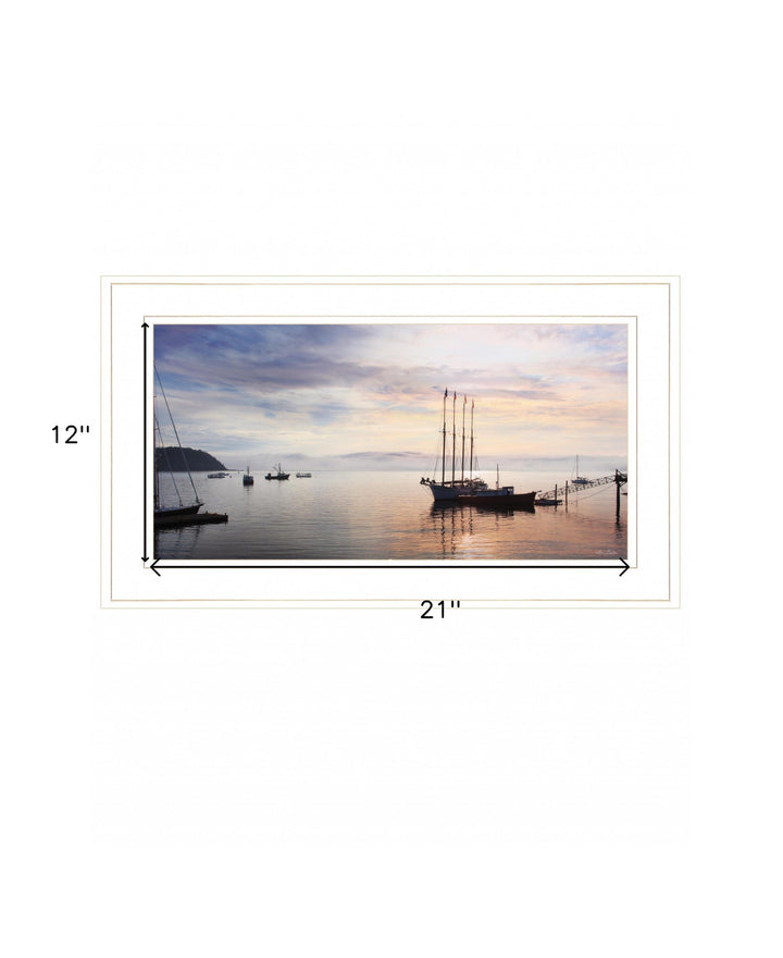 BAR HARBOR SILHOUETTES 1 White Framed Print Wall Art