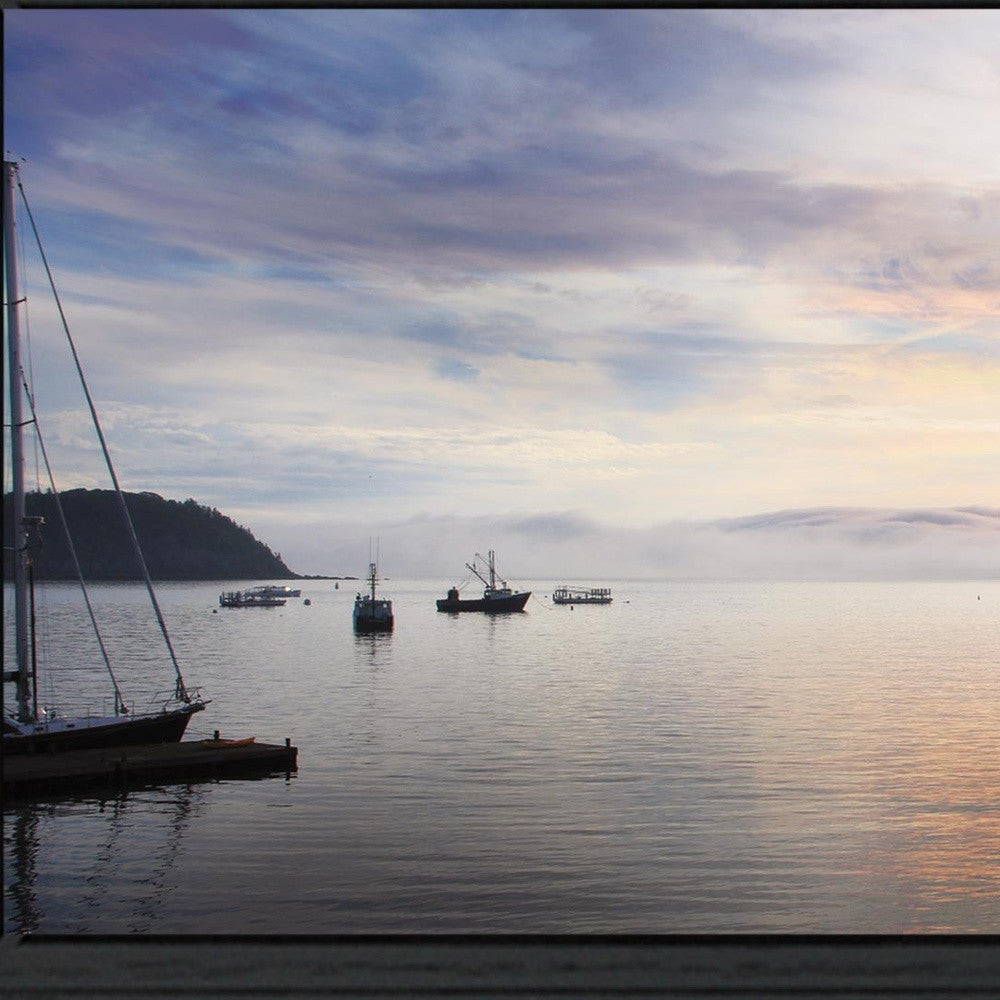 BAR HARBOR SILHOUETTES 2 Black Framed Print Wall Art