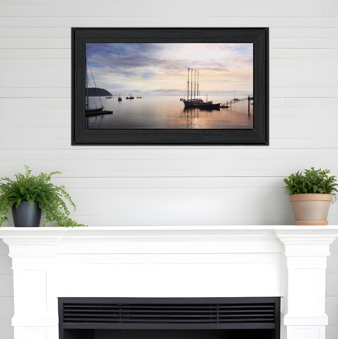 BAR HARBOR SILHOUETTES 2 Black Framed Print Wall Art