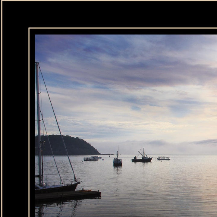 BAR HARBOR SILHOUETTES 1 White Framed Print Wall Art