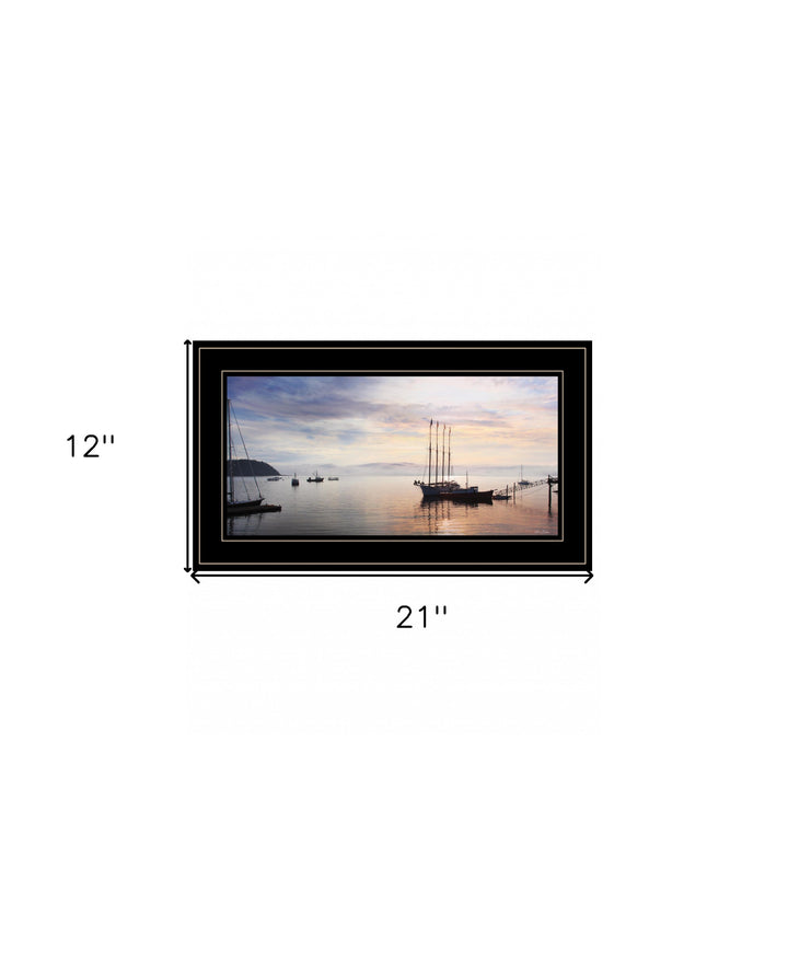 BAR HARBOR SILHOUETTES 1 White Framed Print Wall Art