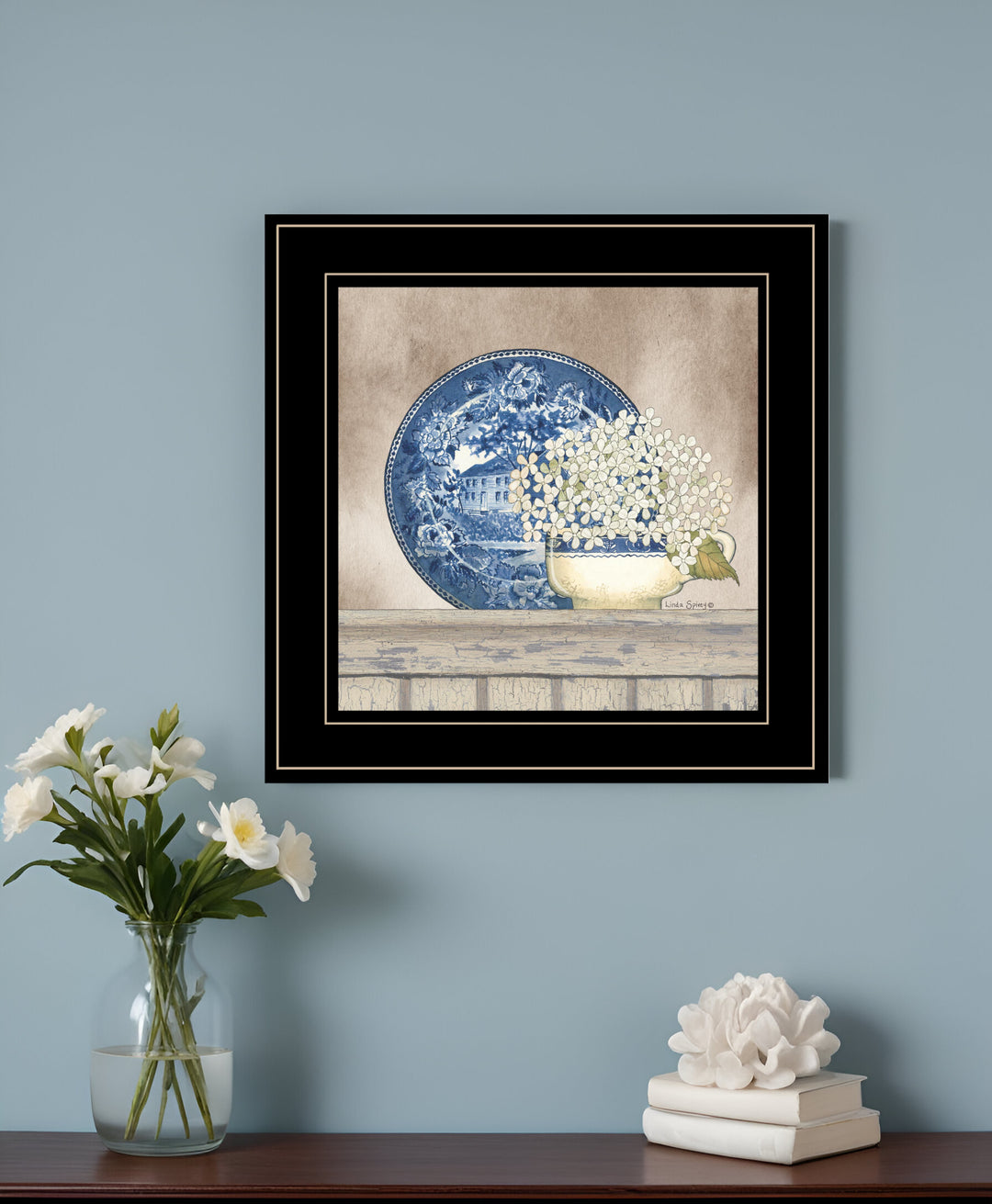 Farmhouse Blues I 2 Black Framed Print Wall Art