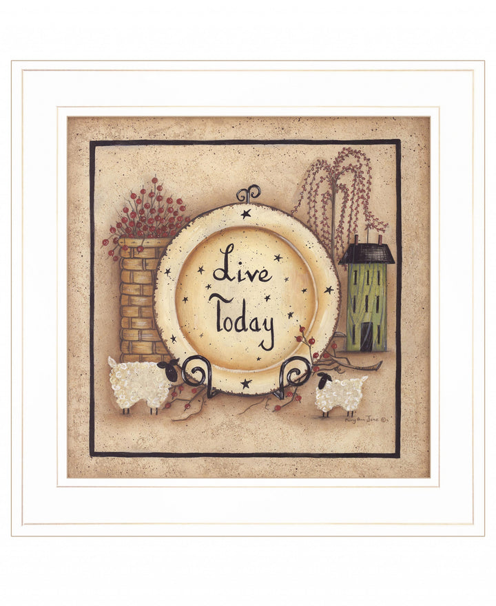 Live Today 3 White Framed Print Wall Art