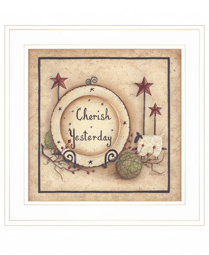 Cherish Yesterday 3 White Framed Print Wall Art