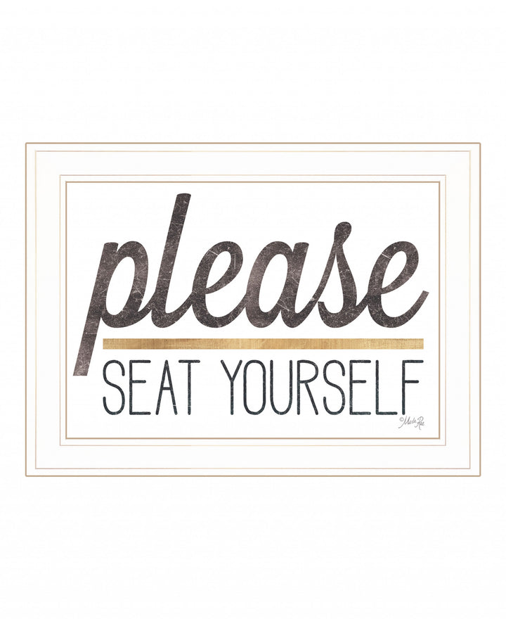 Please Seat Yourself 2 White Framed Print Wall Art