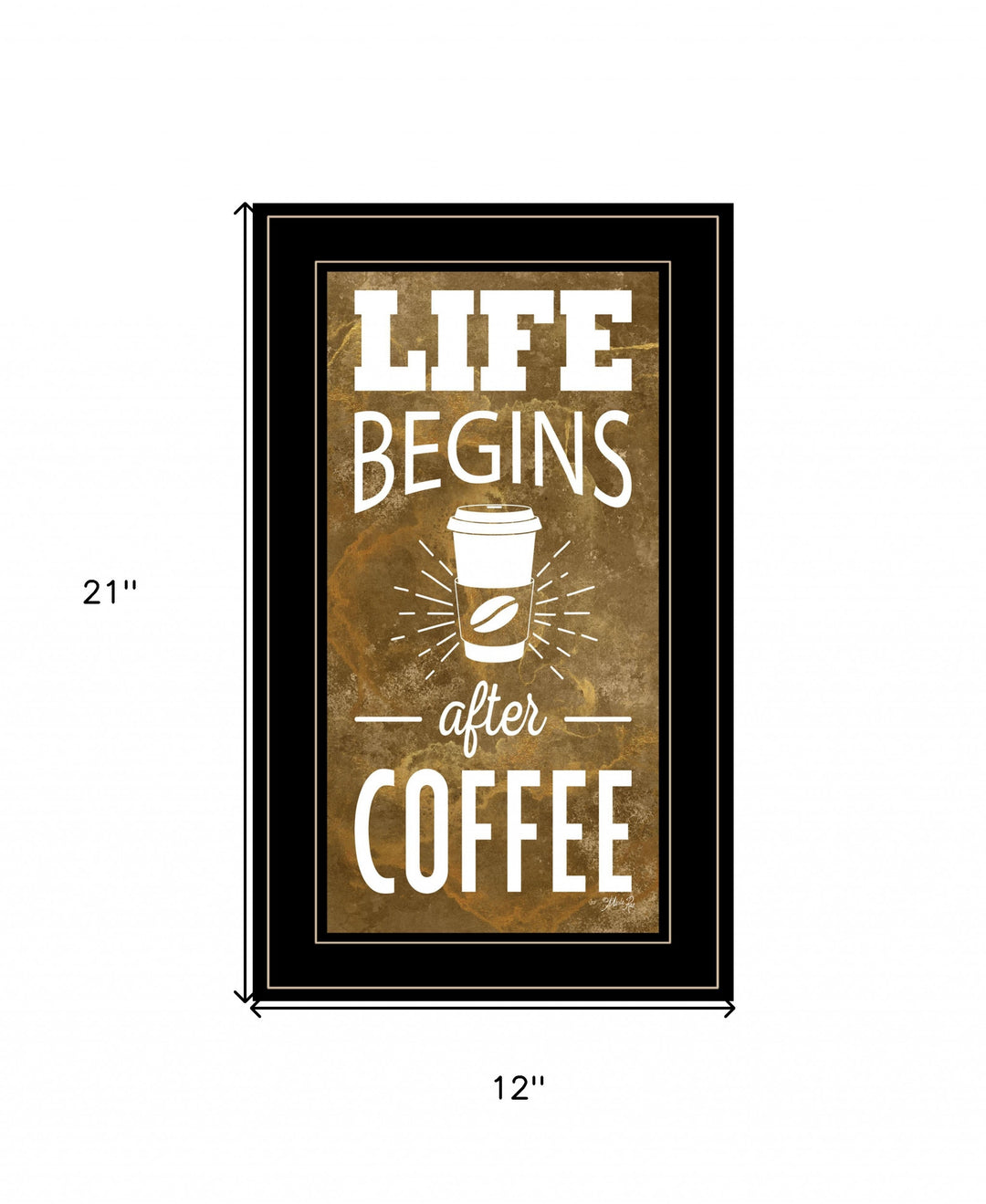 Life Begins After Coffee 3 Black Framed Print Wall Art