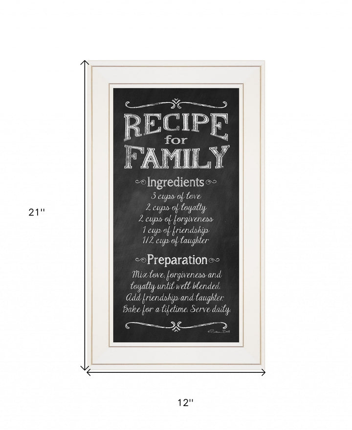 Recipe for Family White Framed Print Wall Art