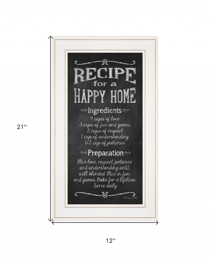 Recipe for a Happy Home 1 White Framed Print Wall Art