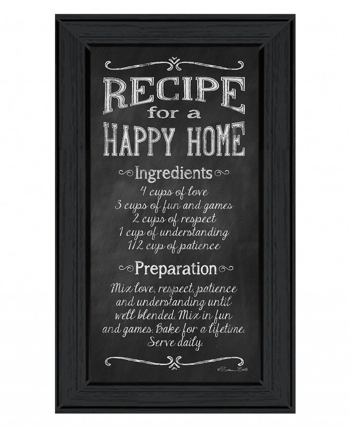 Recipe for a Happy Home 2 Black Framed Print Wall Art