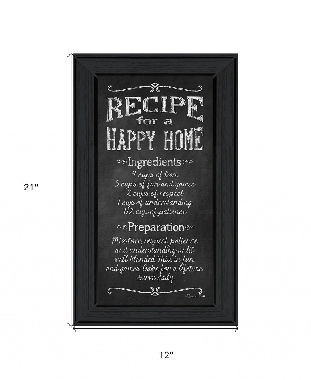 Recipe for a Happy Home 2 Black Framed Print Wall Art