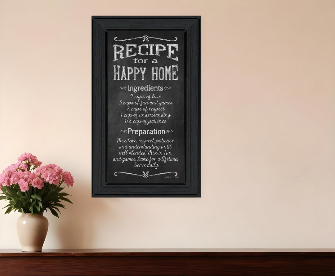 Recipe for a Happy Home 2 Black Framed Print Wall Art