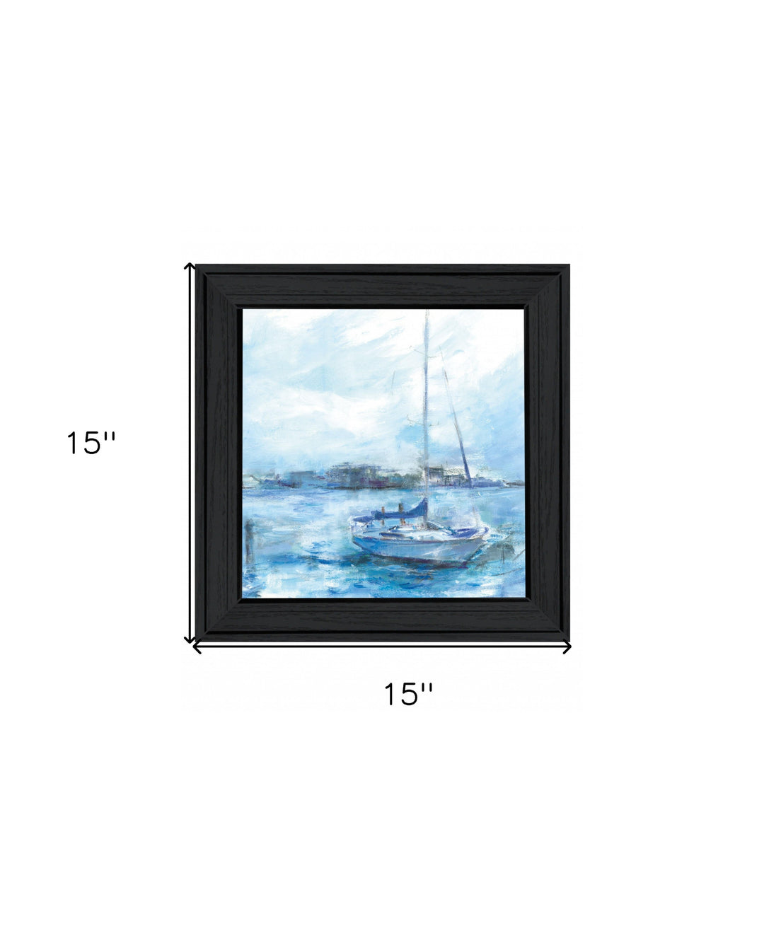 Serenity Sloop 2 Black Framed Print Wall Art