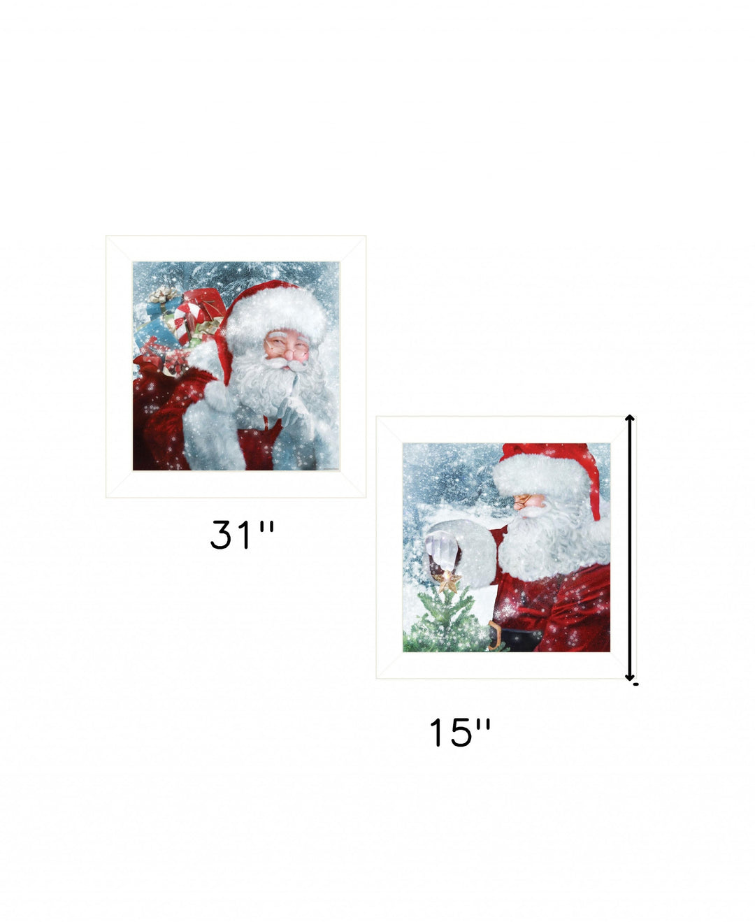 Set Of Two Santas Blessings 5 White Framed Print Wall Art