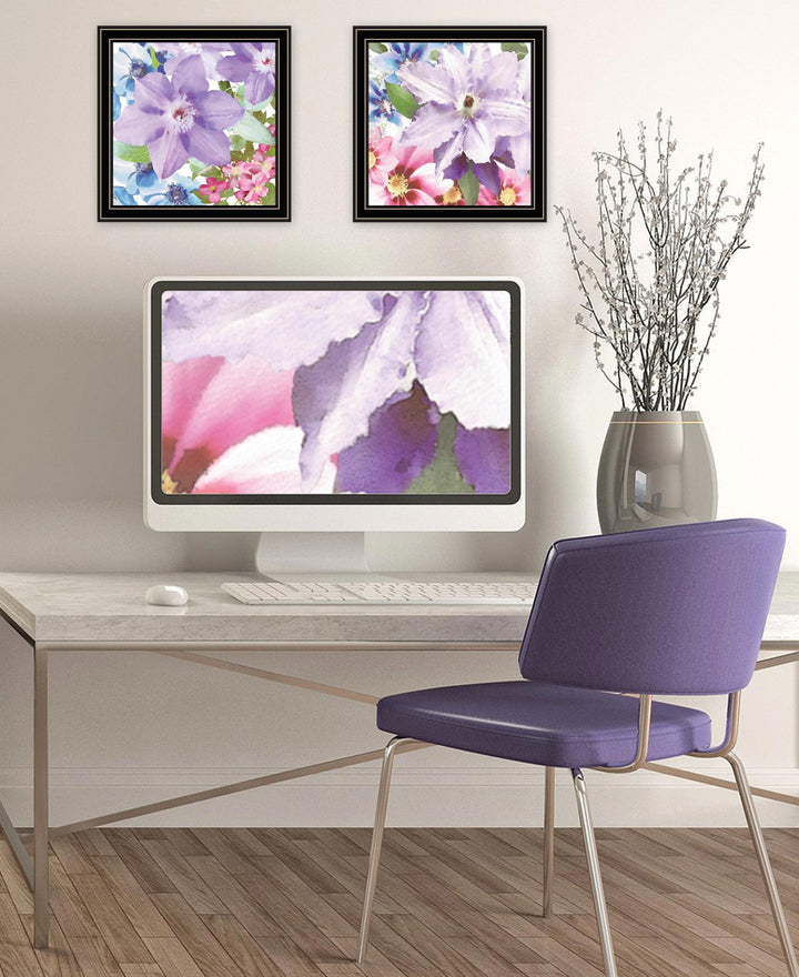 Set Of Two Clematis Black Framed Print Wall Art