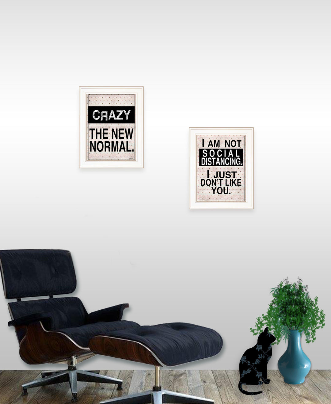 Set Of Two The New Normal White Framed Print Wall Art