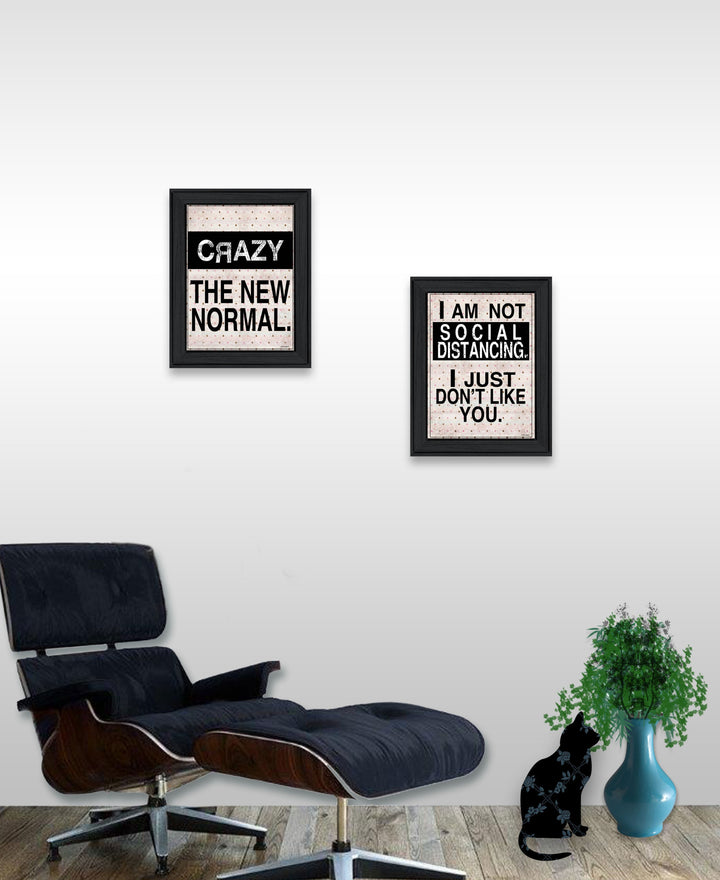 Set Of Two The New Normal Black Framed Print Wall Art