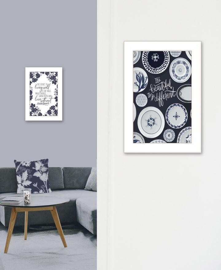 Set Of Two The Secret Beauty White Framed Print Wall Art