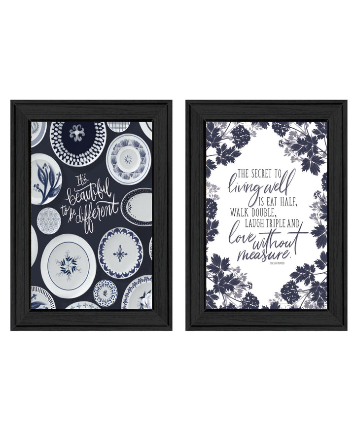 Set Of Two The Secret Beauty Black Framed Print Wall Art