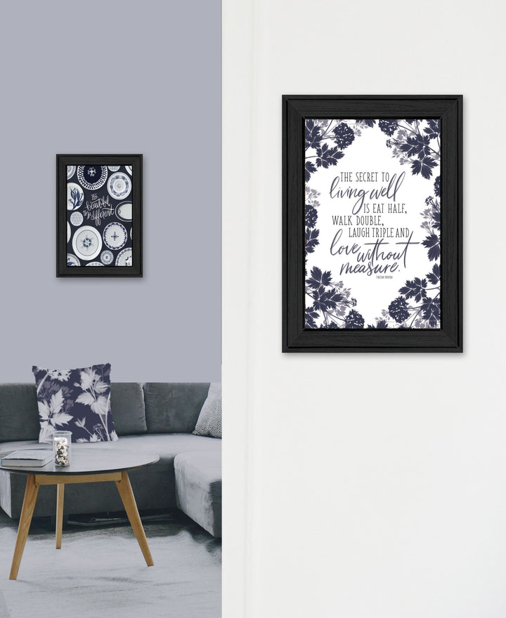 Set Of Two The Secret Beauty Black Framed Print Wall Art