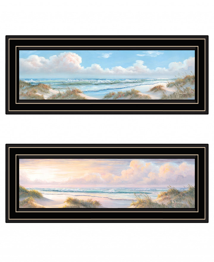 Set Of Two Nautical Boat 2 Black Framed Print Wall Art